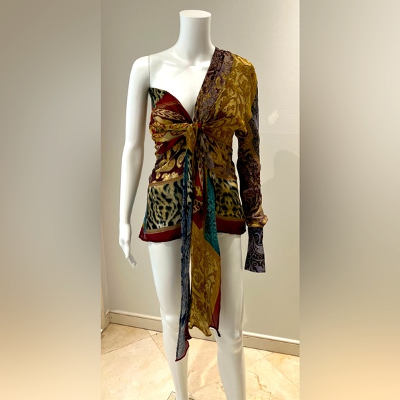 Vintage Roberto Cavalli fall 2004 Runway one-sleeve blouse - Picture 11 of 15